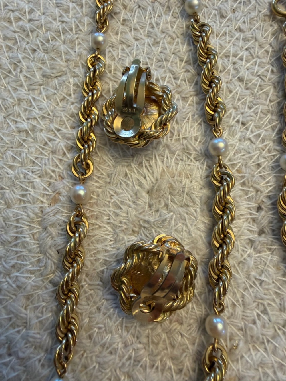 Vintage Binder Brothers- Necklace, clip earrings, bracelet 12k gold filled